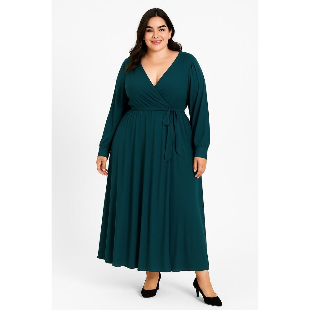 Ricarica 1X Teal Evening Long‎ Maxi Dress